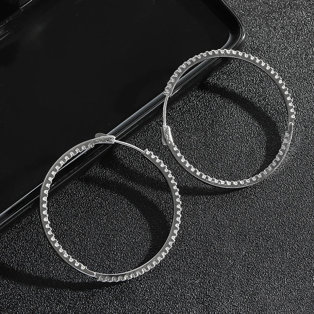 Elegant 18k White Gold Plated Moissanite Earrings