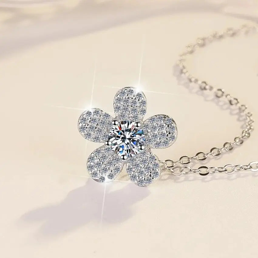 Camellia Blossom Moissanite Necklace