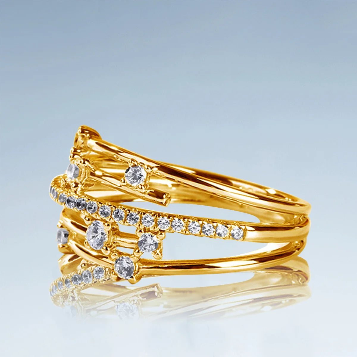 Golden Elegance Moissanite Band