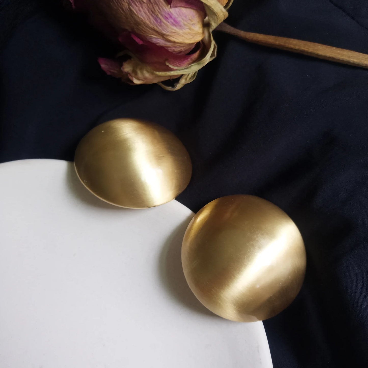 Luxury Big Round Gold Stud Earrings for Women