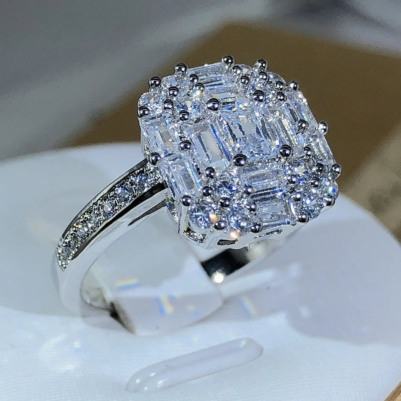 Radiant Square Zircon Ring
