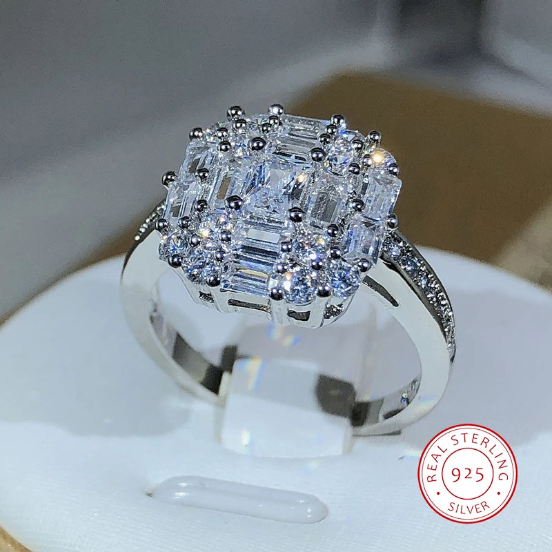 Radiant Square Zircon Ring