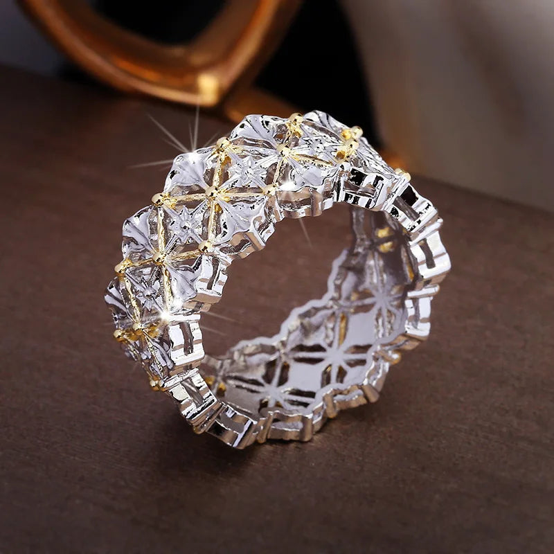 Hollow Diamond Harmony Ring