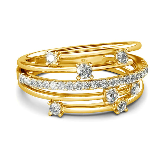 Golden Elegance Moissanite Band