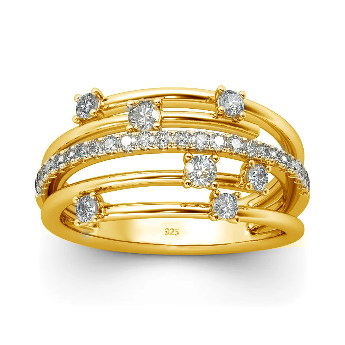 Golden Elegance Moissanite Band