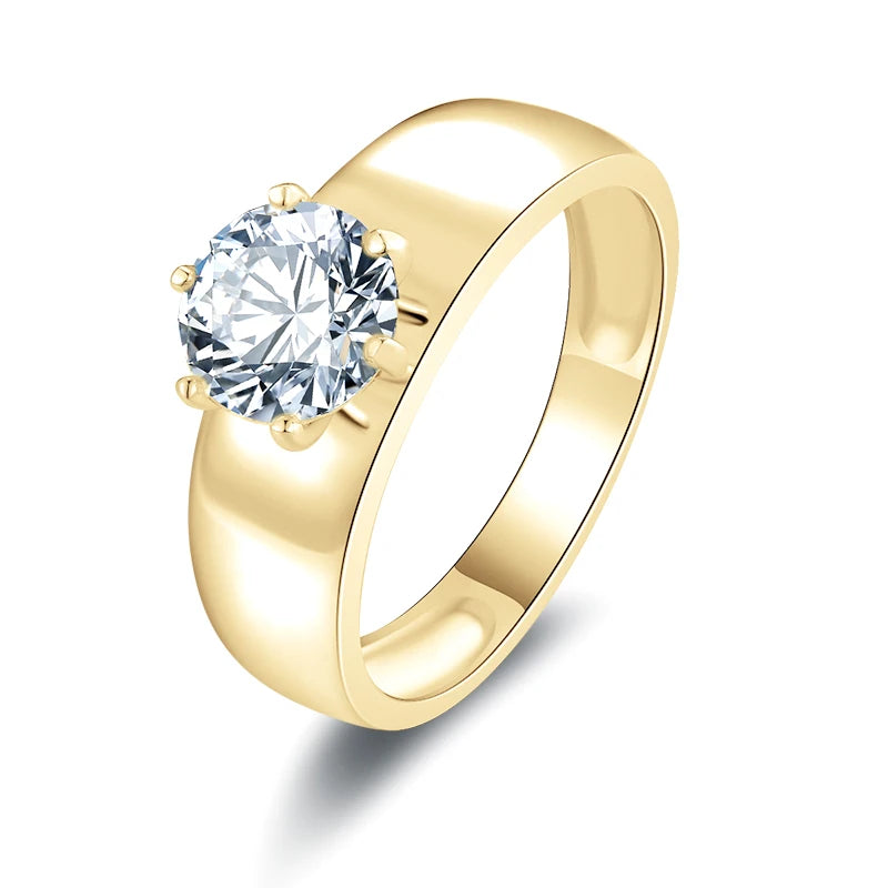 Stunning 10K Gold Moissanite Wedding Ring
