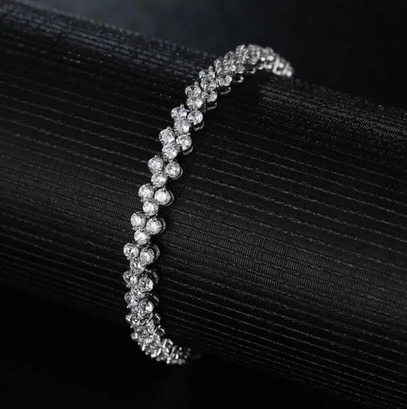 Elegant Solid Silver 925 Moissanite Bracelet