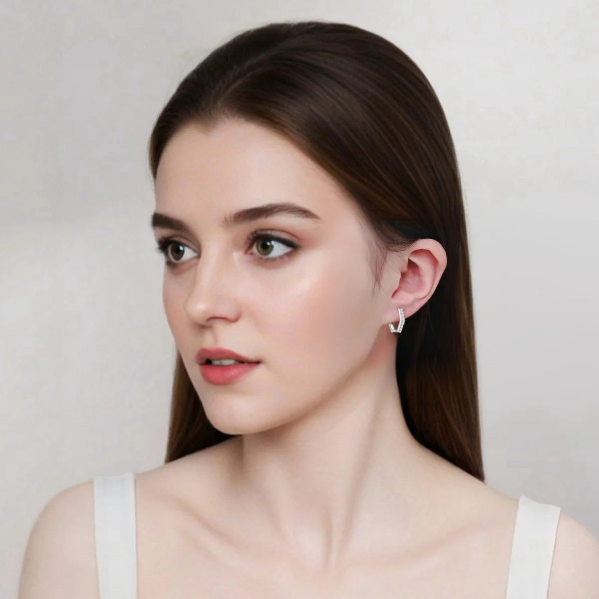 Moissanite Radiance Hexagon Earrings