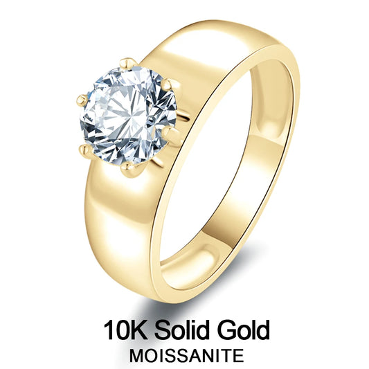Stunning 10K Gold Moissanite Wedding Ring