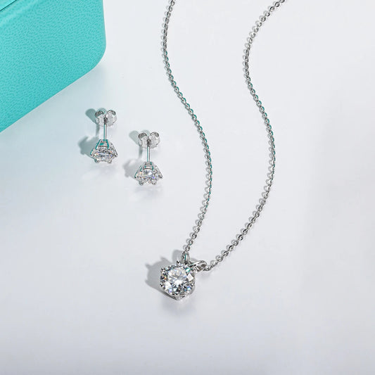 Radiant 3ct Necklace & Earrings