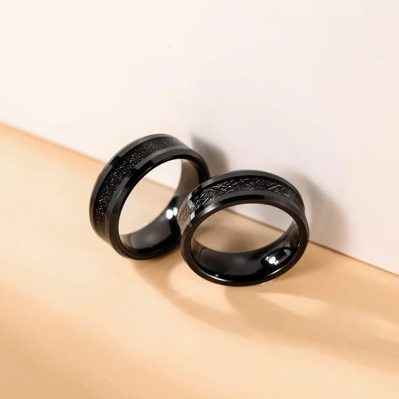 Black Sandstone Tungsten Carbide Ring