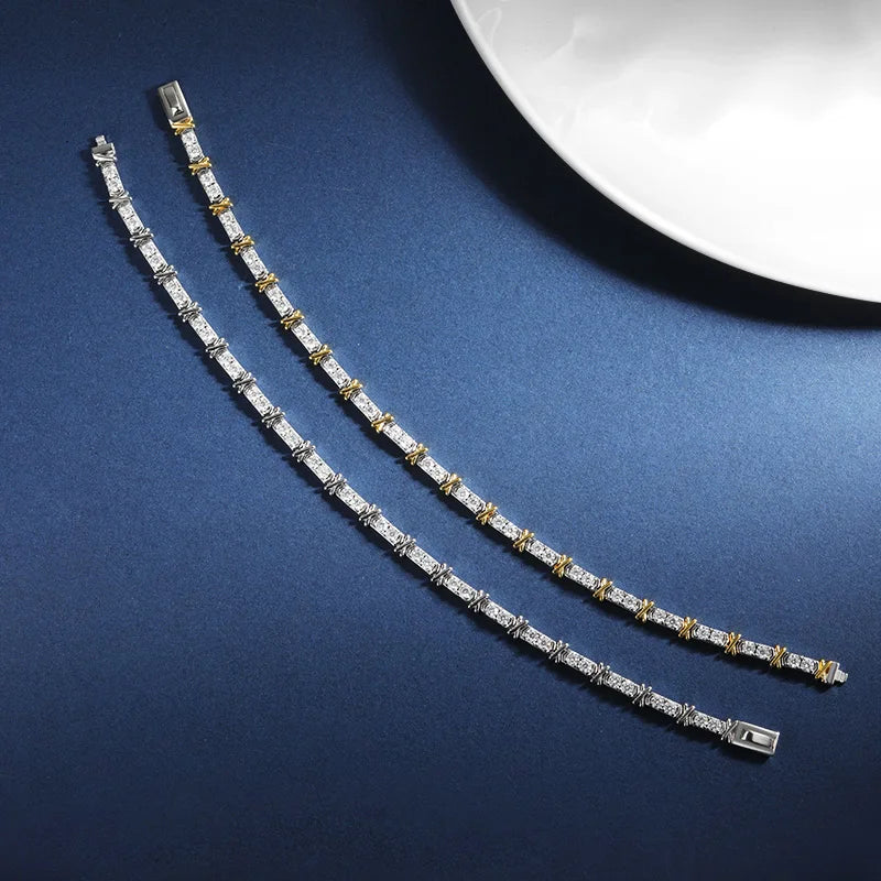 Sleek Radiance Moissanite Bracelet