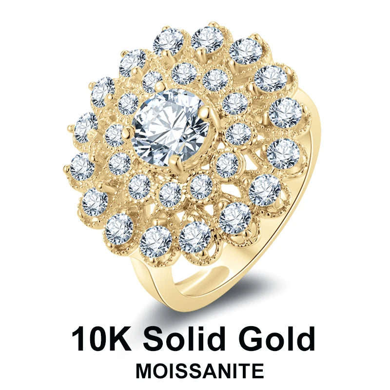Dazzling Round Cut Moissanite Ring