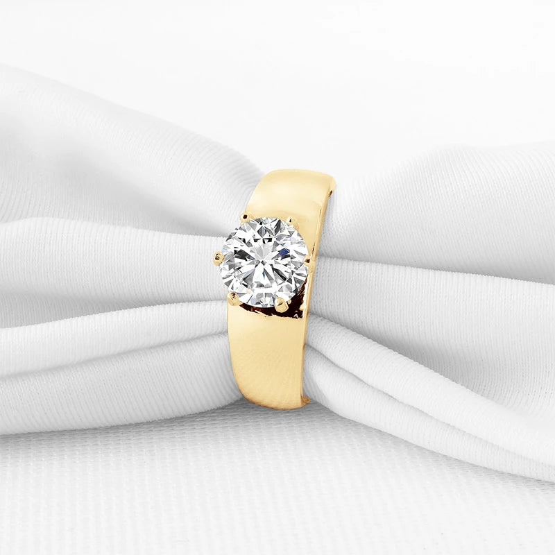 Stunning 10K Gold Moissanite Wedding Ring