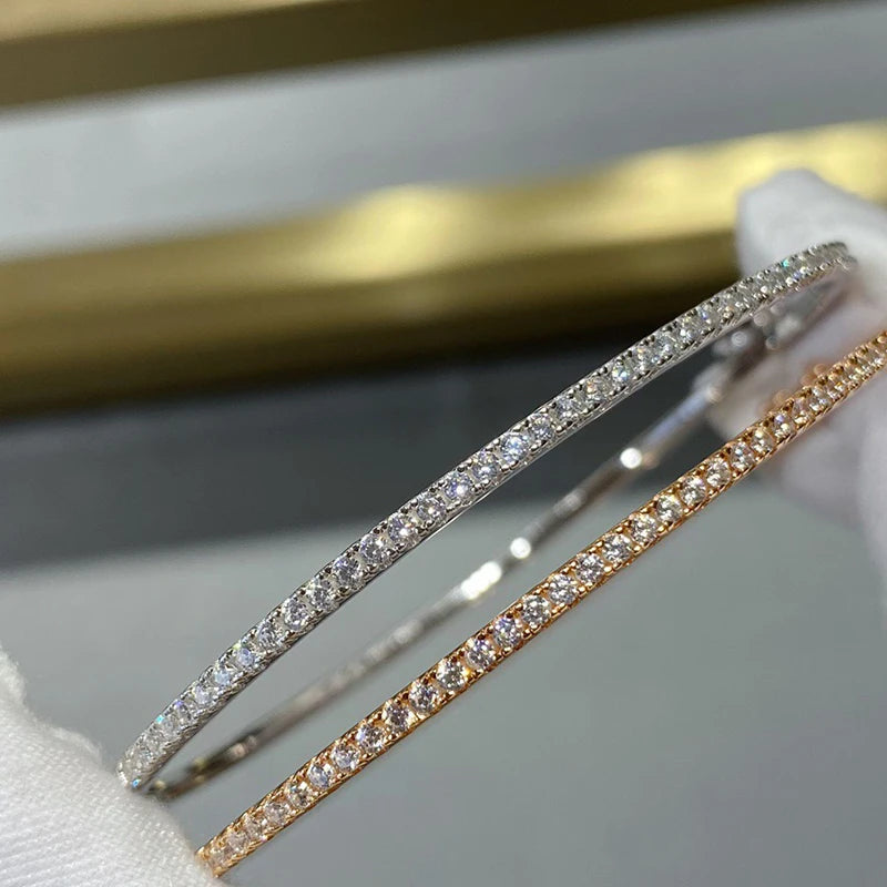 Luxury Gold Accented Diamond Bangle