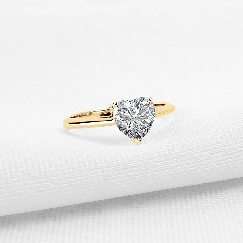 Elegant Couples’ Heart Moissanite Ring