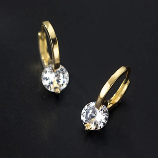 Solitaire 1ct D Moissanite Hoop Earrings for Women