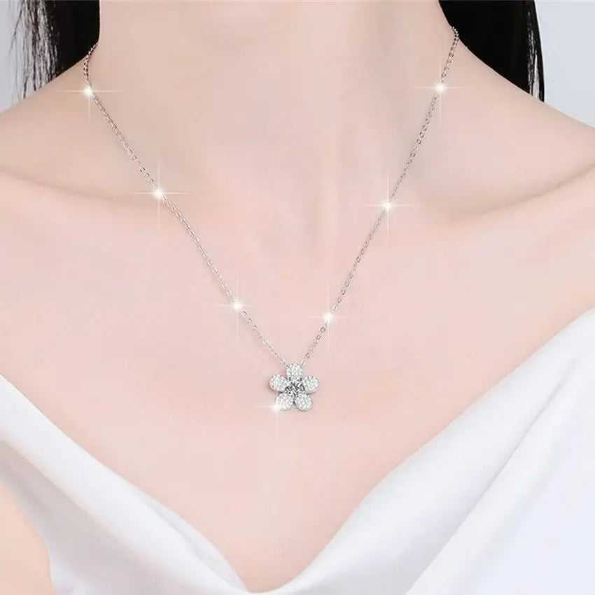 Camellia Blossom Moissanite Necklace