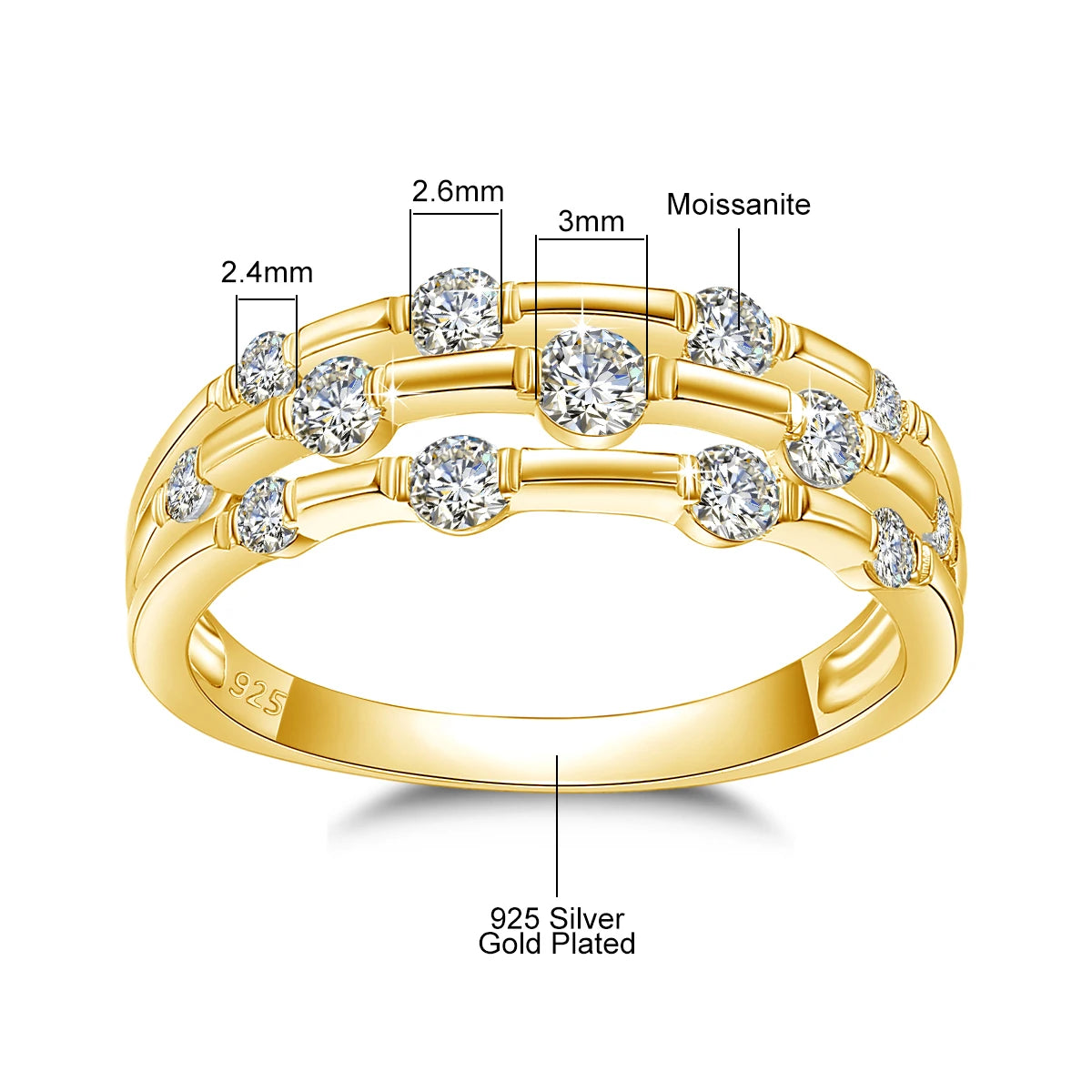 Certified Moissanite Eternity Ring