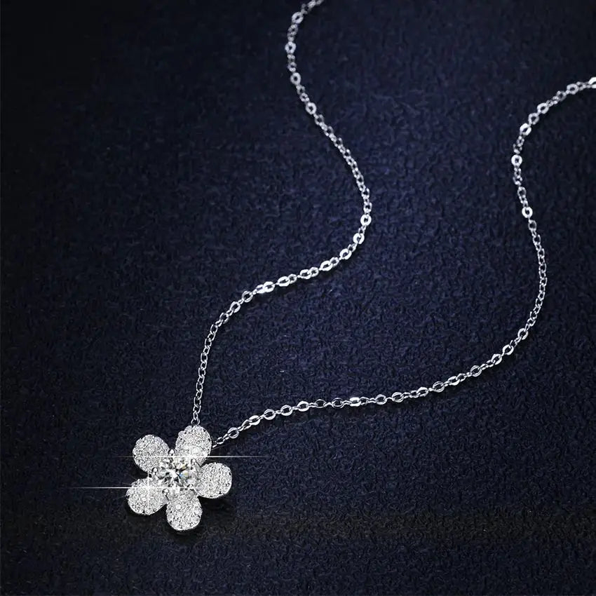 Camellia Blossom Moissanite Necklace