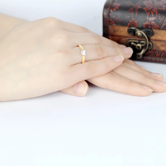 Timeless 0.5CT Pure Gold Engagement Ring