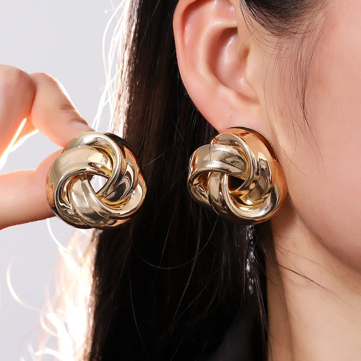 Exaggerated Gold Glamour Earrings