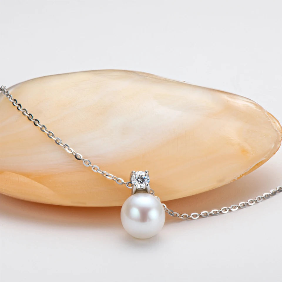 Sophisticated Moissanite Pearl Jewelry Set - Perfect for Weddings