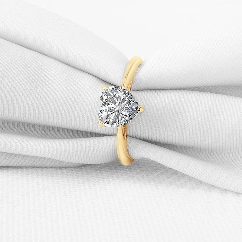 Elegant Couples’ Heart Moissanite Ring
