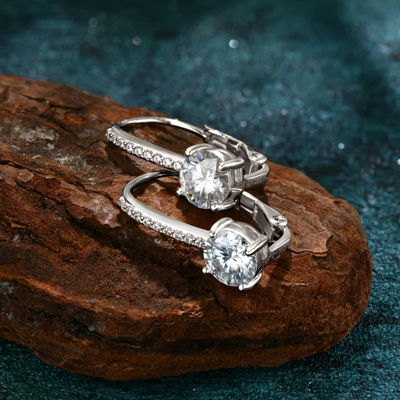 Trendy 14K Gold Plated Moissanite Dangle Earrings