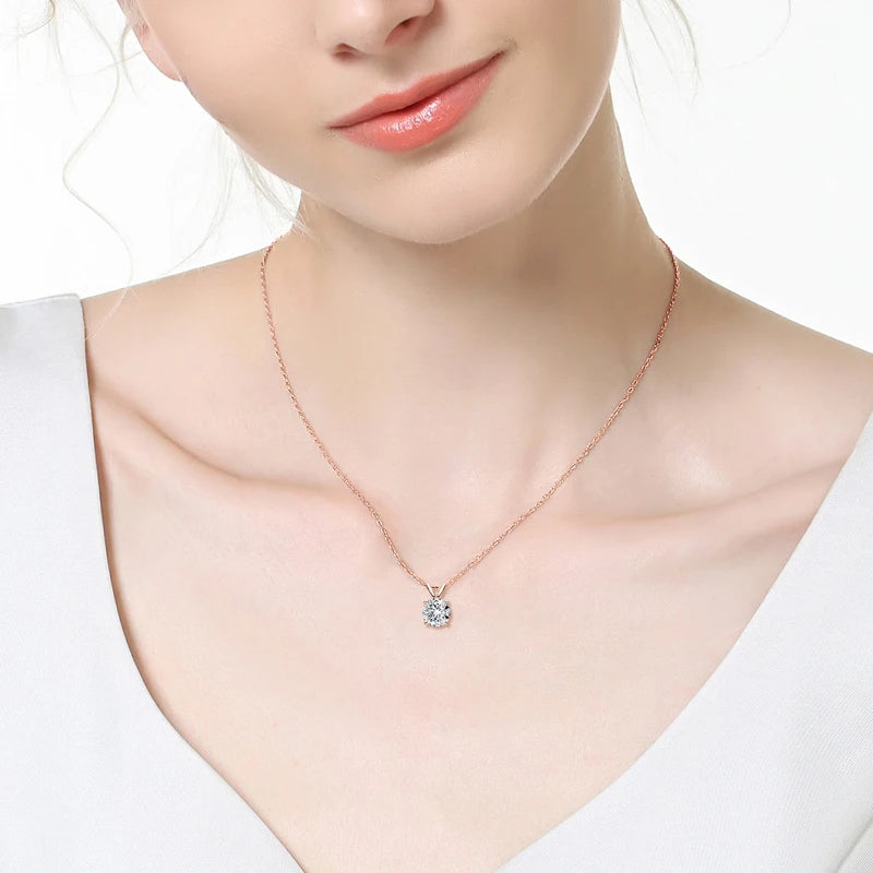 Sparkling D Color Pendant Necklace