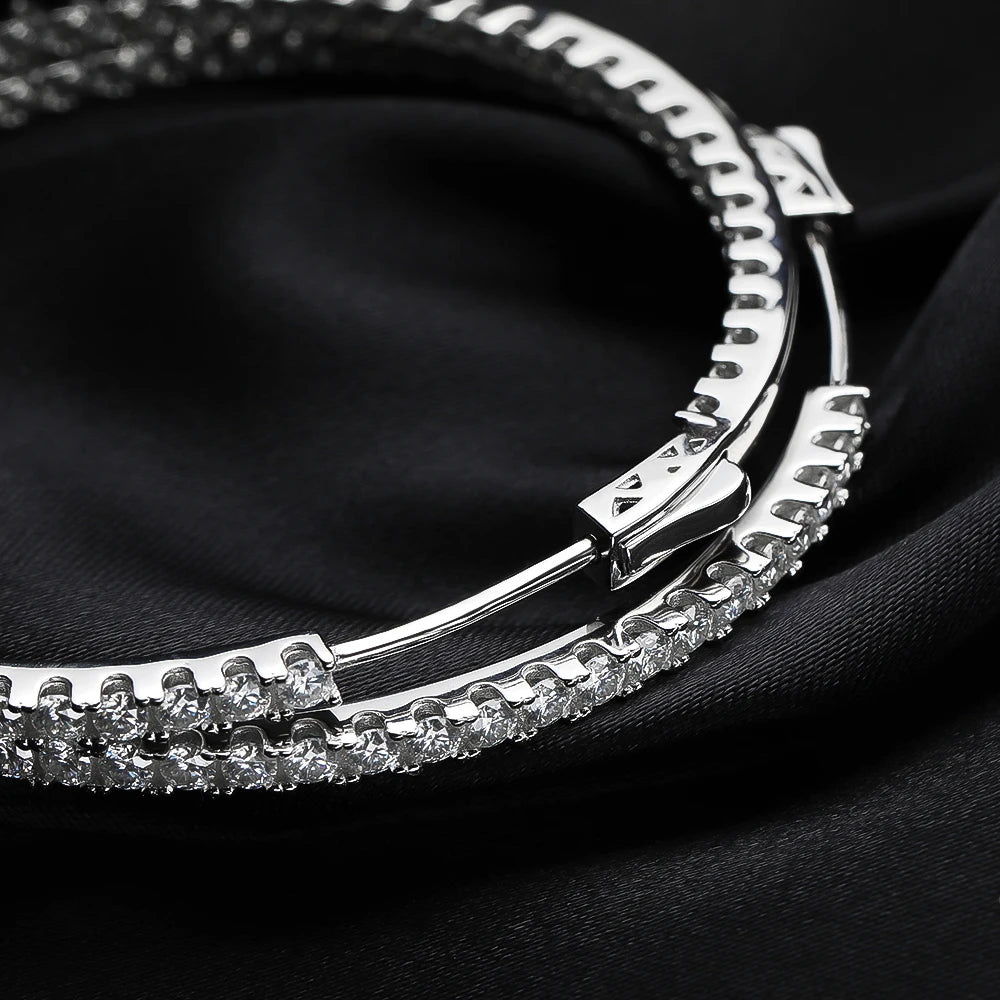 Elegant 18k White Gold Plated Moissanite Earrings