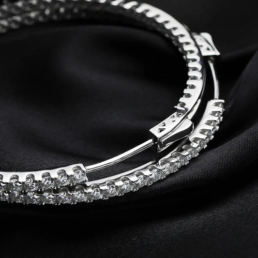 Elegant 18k White Gold Plated Moissanite Earrings