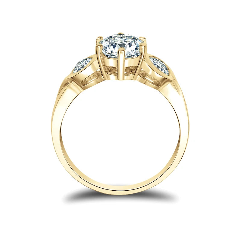 Beautiful 10K Gold Classic Three Stone Ring