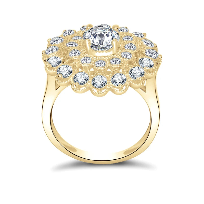 Dazzling Round Cut Moissanite Ring