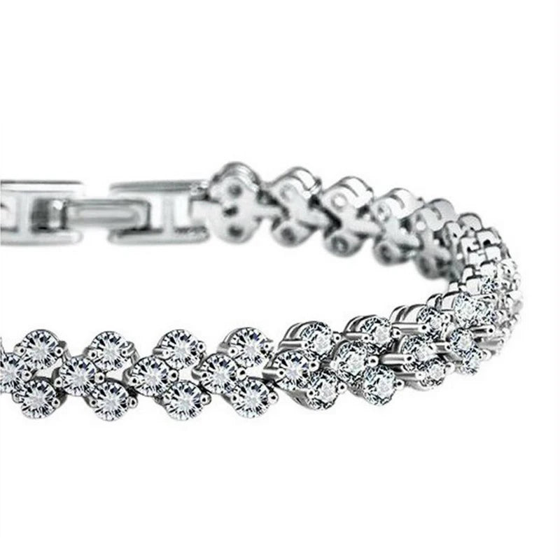 Elegant Solid Silver 925 Moissanite Bracelet
