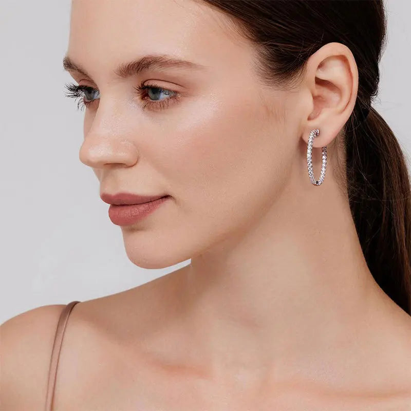 Brilliant Glow Moissanite Hoops