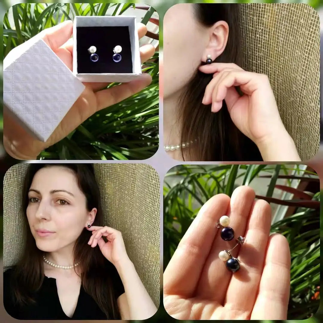 Dainty Natural Pearl Stud Earrings for Women