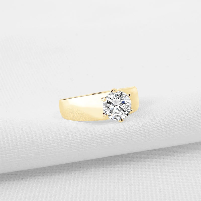 Stunning 10K Gold Moissanite Wedding Ring
