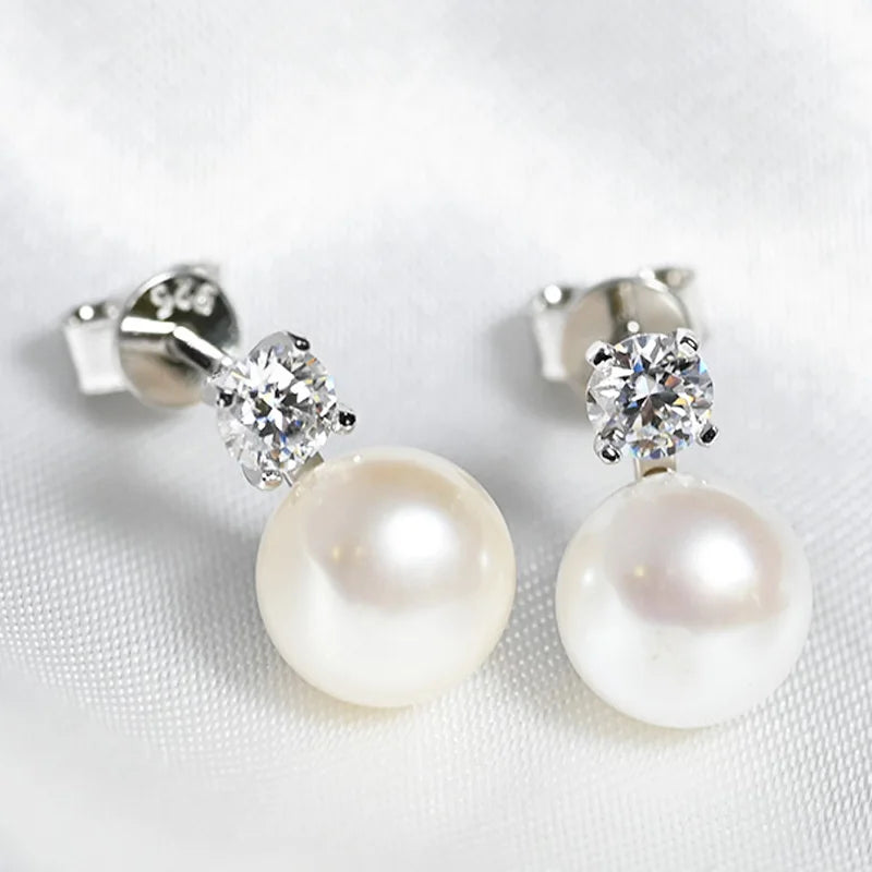 Sophisticated Moissanite Pearl Jewelry Set - Perfect for Weddings