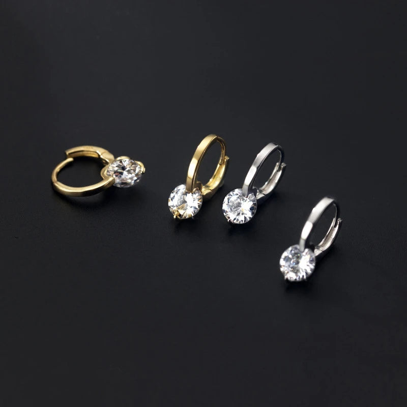 Solitaire 1ct D Moissanite Hoop Earrings for Women