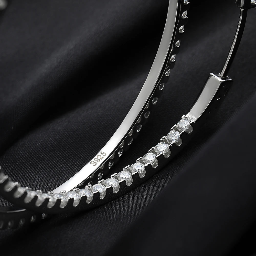 Elegant 18k White Gold Plated Moissanite Earrings