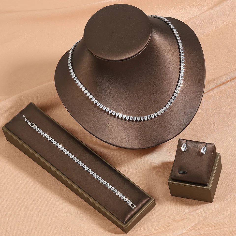 Bridal Water Drop Zirconia Jewelry Collection