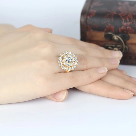 Dazzling Round Cut Moissanite Ring