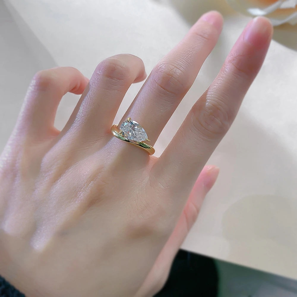 Glamour Pear Cut Statement Ring