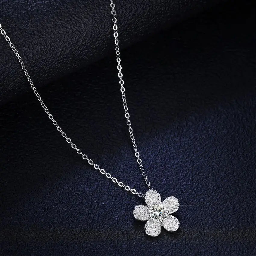 Camellia Blossom Moissanite Necklace