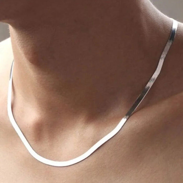 Sleek Elegance Flat Chain Necklace