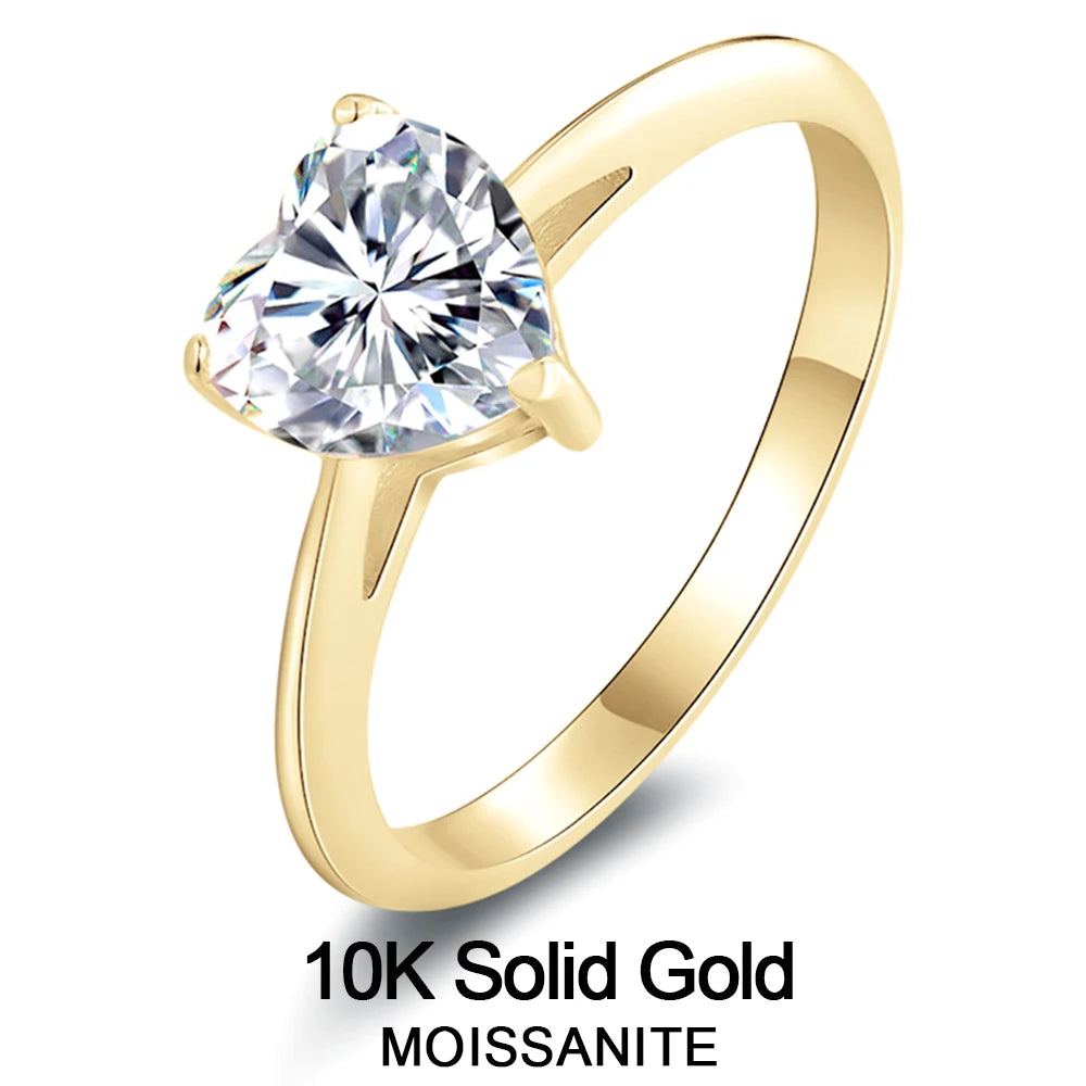 Elegant Couples’ Heart Moissanite Ring