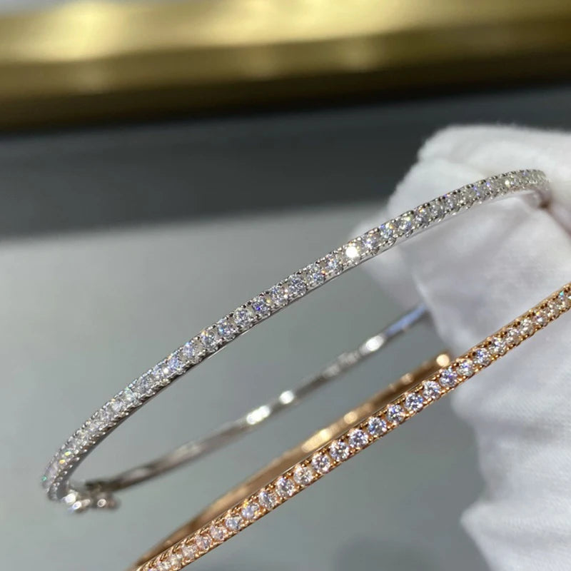 Luxury Gold Accented Diamond Bangle