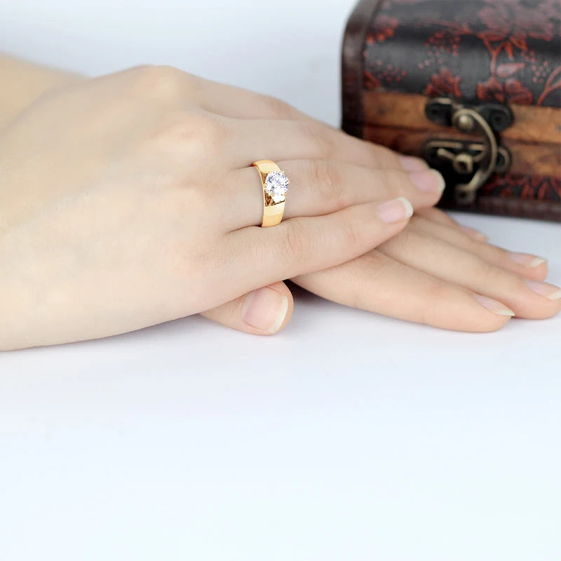 Stunning 10K Gold Moissanite Wedding Ring