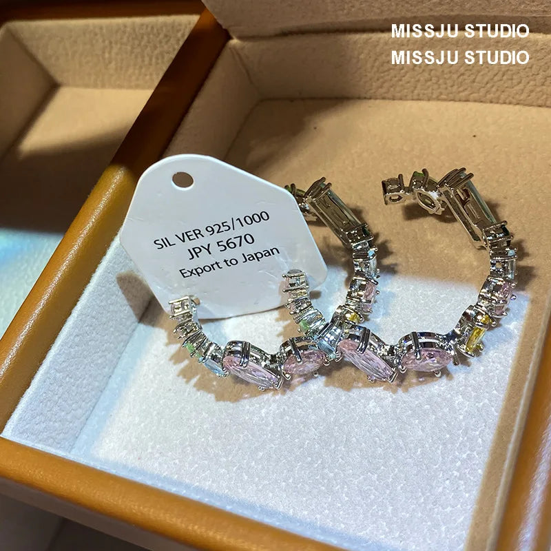 Chic Geometric Colorful CZ Earrings